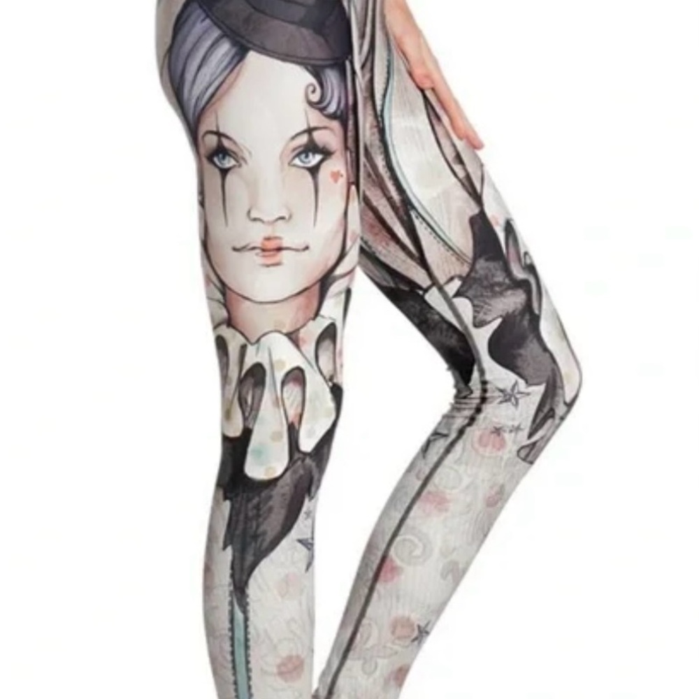 Anime Circus girl leggings- beige warm tones